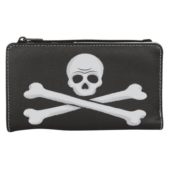 Disney Peter Pan Exclusive Captain Hook Pirate Skull Flap Wallet - Picture 1 of 3
